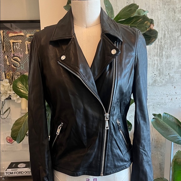 Guess Black Leather Moto Women's Jacket - Picture 4 of 11